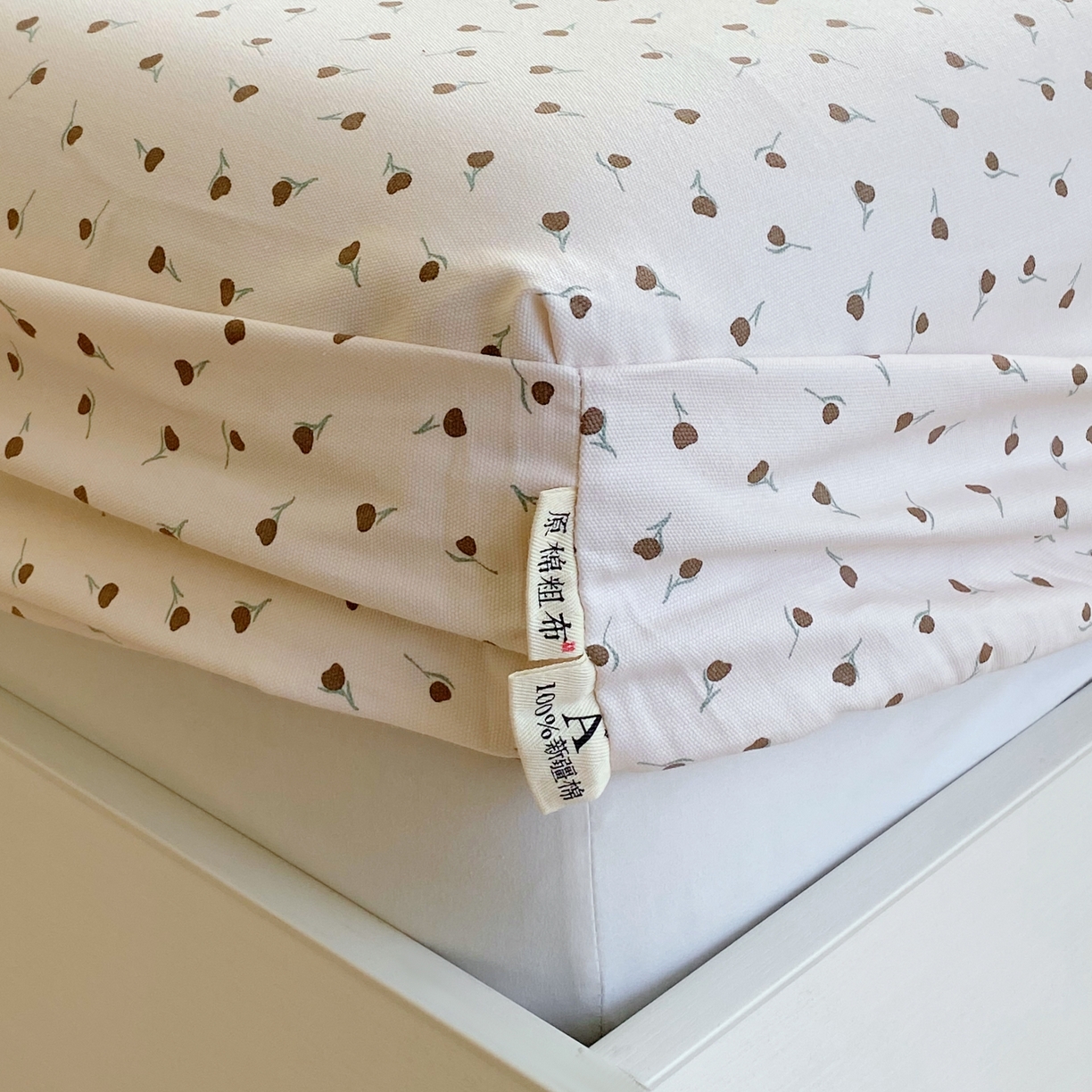 91家纺网 家纺一手货源 找家纺 春皖家纺 2026新款全棉老粗布工艺款单床笠床笠单件 风信咖