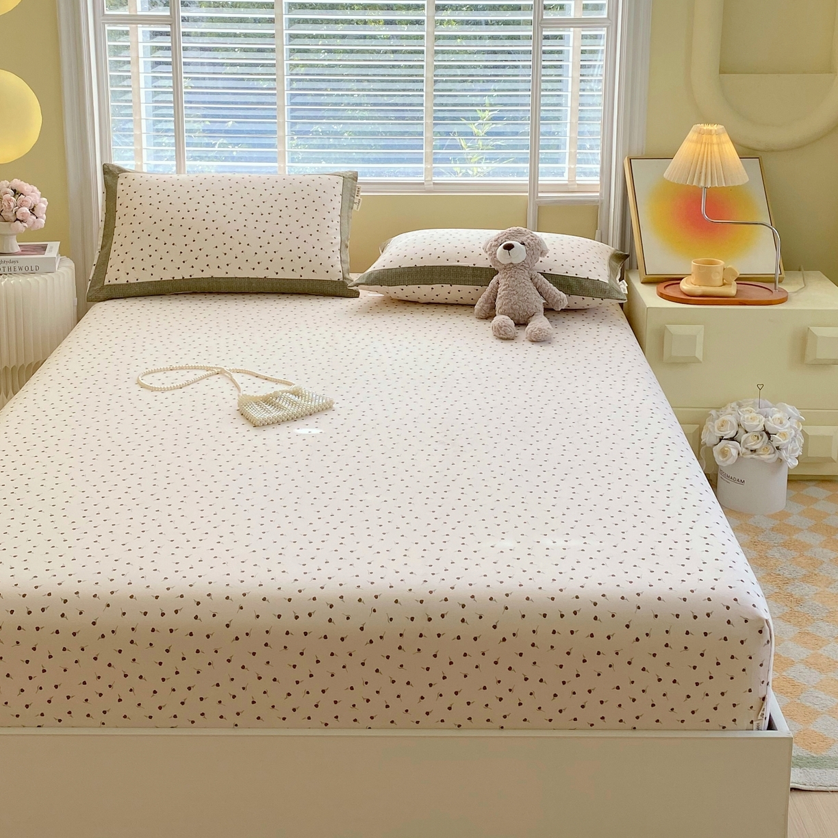 91家纺网 家纺一手货源 找家纺 春皖家纺 2026新款全棉老粗布工艺款单床笠床笠单件 风信咖