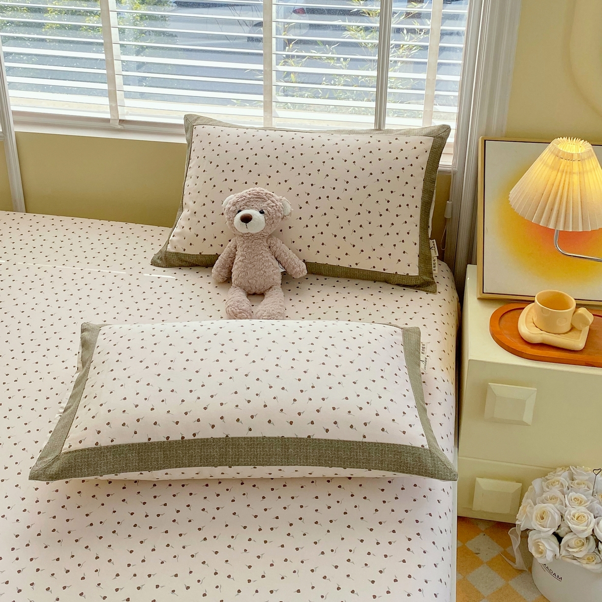 91家纺网 家纺一手货源 找家纺 春皖家纺 2026新款全棉老粗布工艺款单床笠床笠单件 风信咖