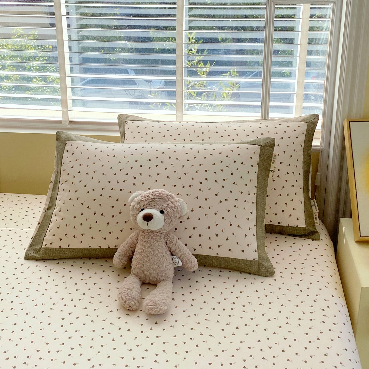 91家纺网 家纺一手货源 找家纺 春皖家纺 2026新款全棉老粗布工艺款单床笠床笠单件 风信咖