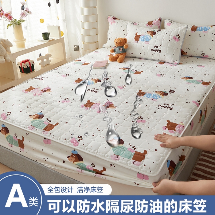 91家纺网 家纺一手货源 找家纺 （总）舒居家纺 2026春夏新款夹棉防水印花单床笠 床笠单件