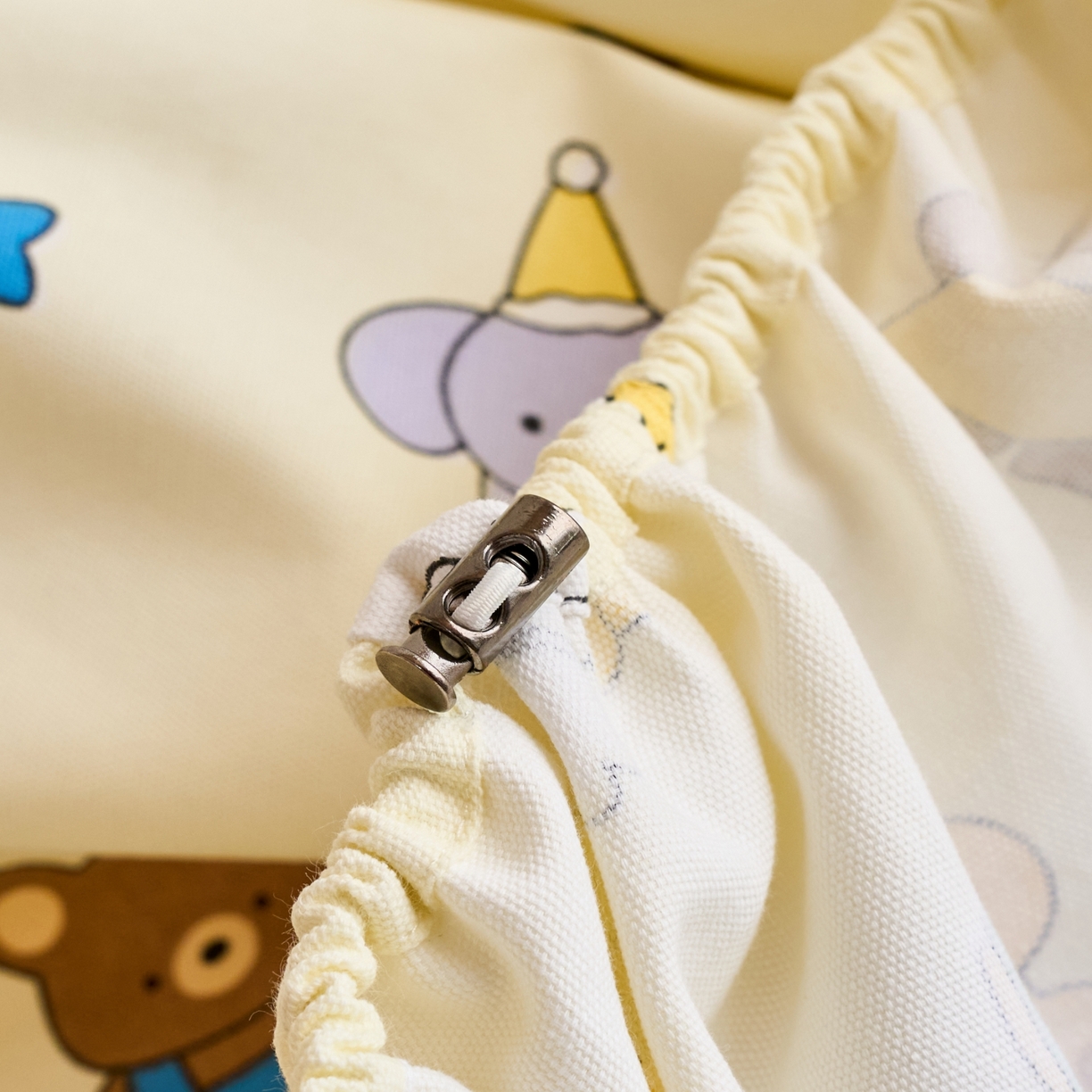 91家纺网 家纺一手货源 找家纺 春皖家纺 2026新款全棉老粗布工艺款单床笠床笠单件 快乐园