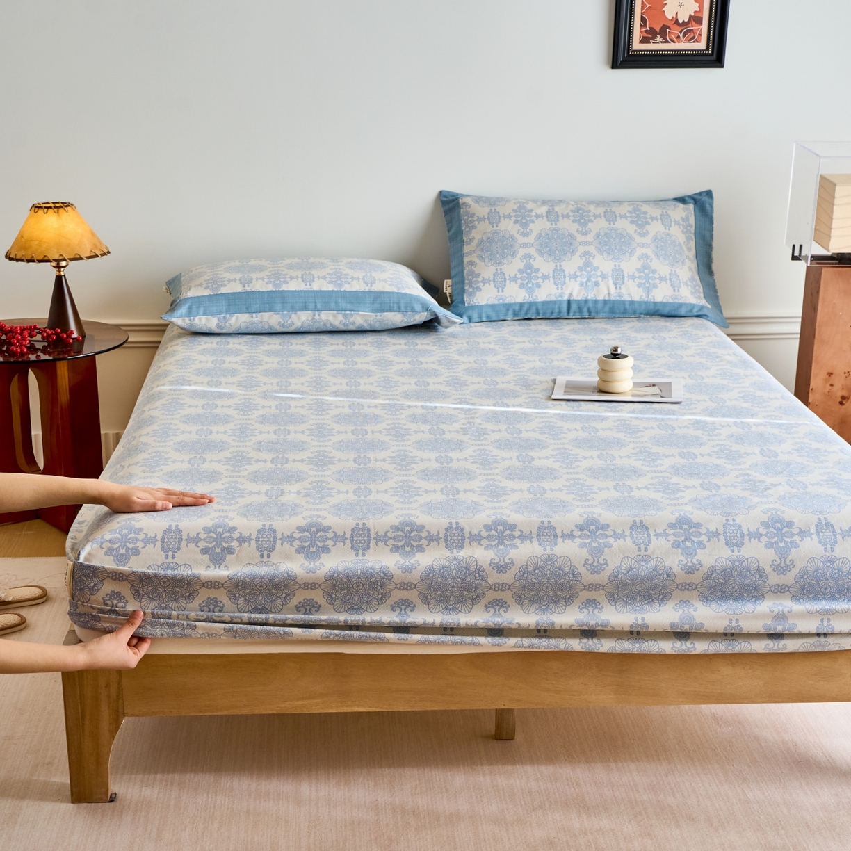 春皖家纺 2026新款全棉老粗布工艺款单床笠床笠单件 卢卡