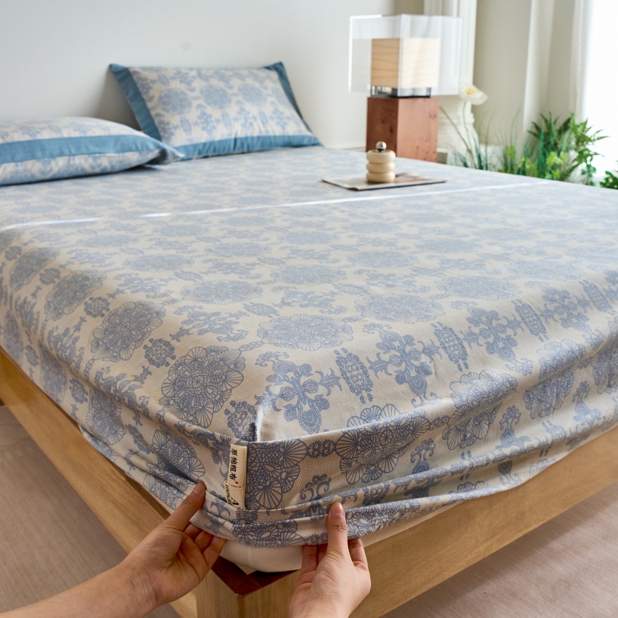 91家纺网 家纺一手货源 找家纺 春皖家纺 2026新款全棉老粗布工艺款单床笠床笠单件 卢卡