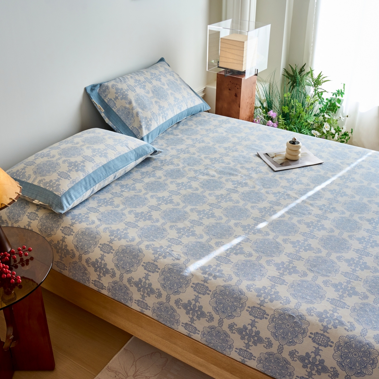 91家纺网 家纺一手货源 找家纺 春皖家纺 2026新款全棉老粗布工艺款单床笠床笠单件 卢卡