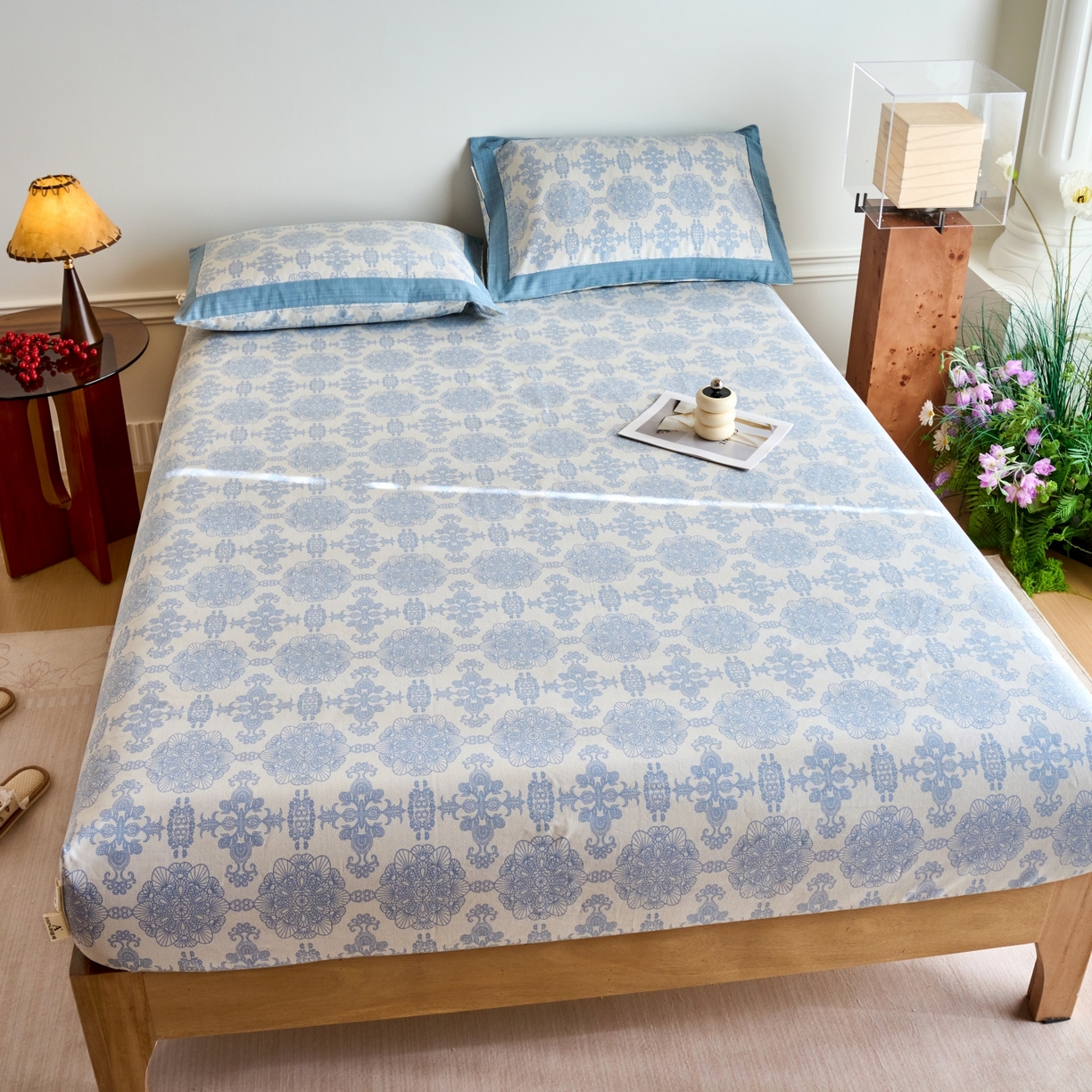 91家纺网 家纺一手货源 找家纺 春皖家纺 2026新款全棉老粗布工艺款单床笠床笠单件 卢卡