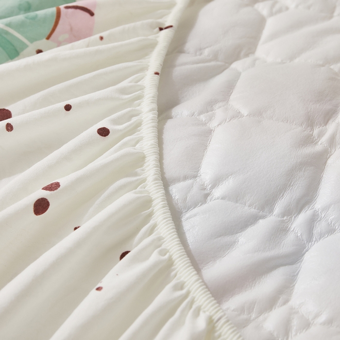 91家纺网 家纺一手货源 找家纺 舒居家纺 2026春夏新款夹棉防水印花单床笠 床笠单件 靠谱小狗