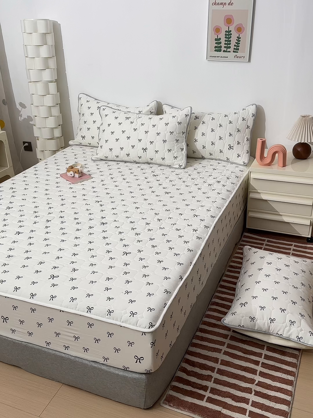 91家纺网 家纺一手货源 找家纺 舒居家纺 2026春夏新款夹棉防水印花单床笠 床笠单件 慢生活