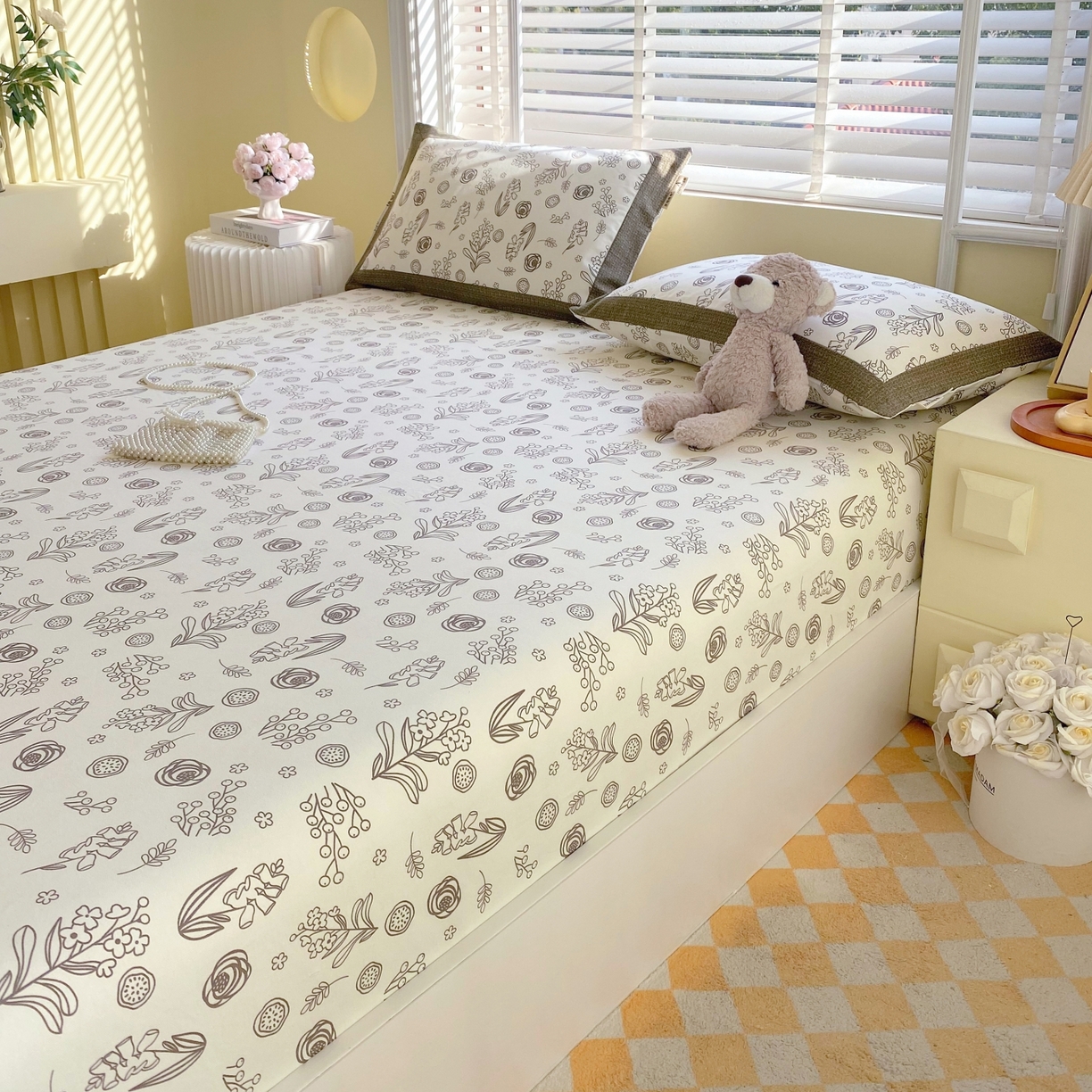 91家纺网 家纺一手货源 找家纺 春皖家纺 2026新款全棉老粗布工艺款单床笠床笠单件 浅韵-白