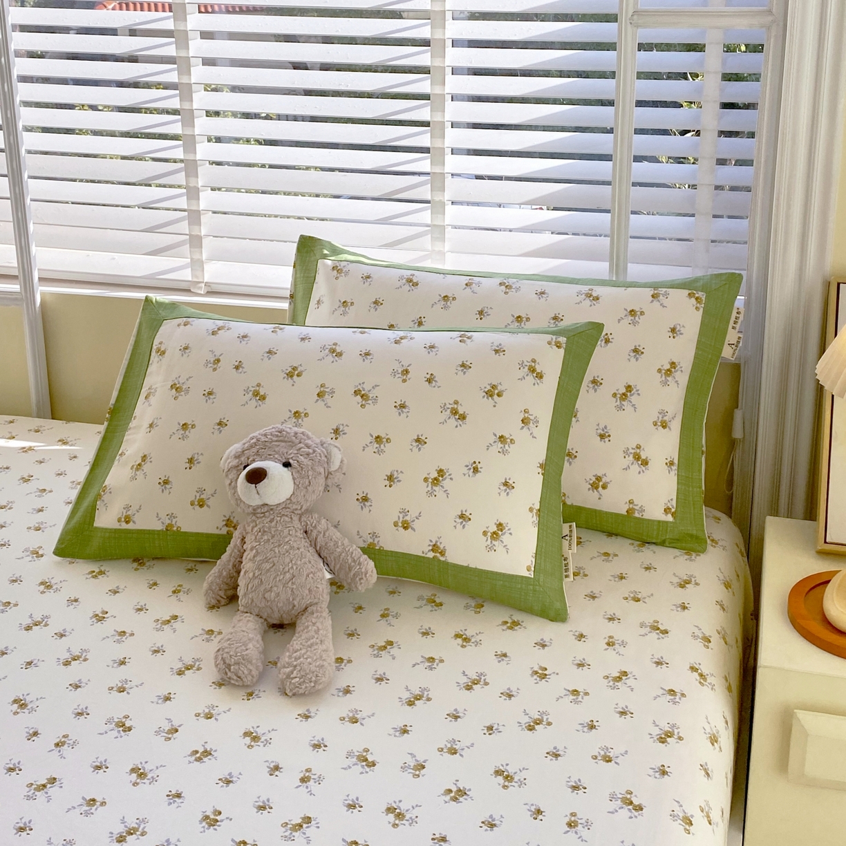 91家纺网 家纺一手货源 找家纺 春皖家纺 2026新款全棉老粗布工艺款单床笠床笠单件 倩影米