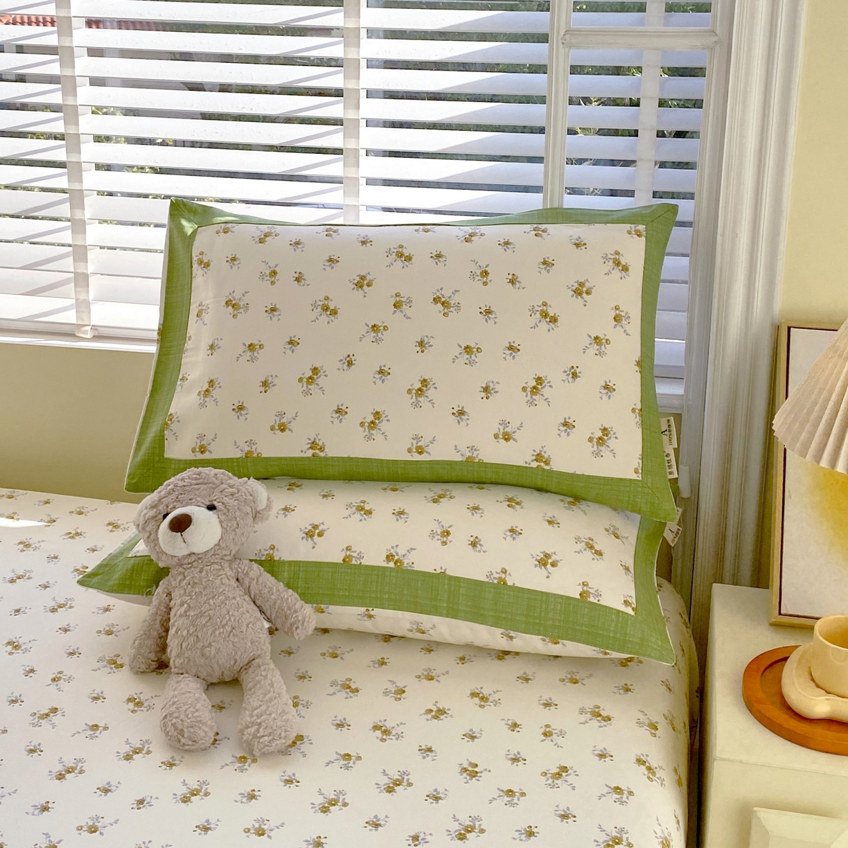 91家纺网 家纺一手货源 找家纺 春皖家纺 2026新款全棉老粗布工艺款单床笠床笠单件 倩影米