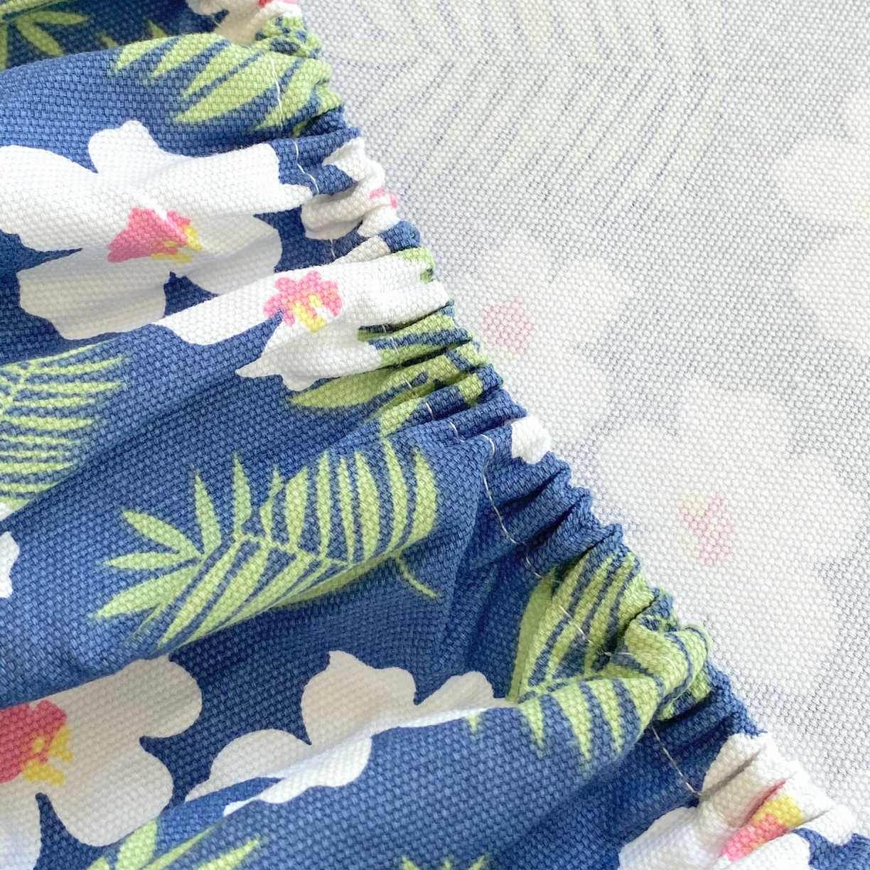 91家纺网 家纺一手货源 找家纺 春皖家纺 2026新款全棉老粗布工艺款单床笠床笠单件 沁香蓝