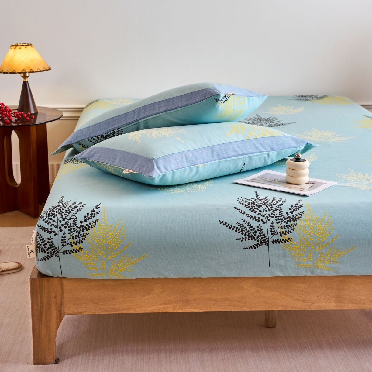 91家纺网 家纺一手货源 找家纺 春皖家纺 2026新款全棉老粗布工艺款单床笠床笠单件 轻舞