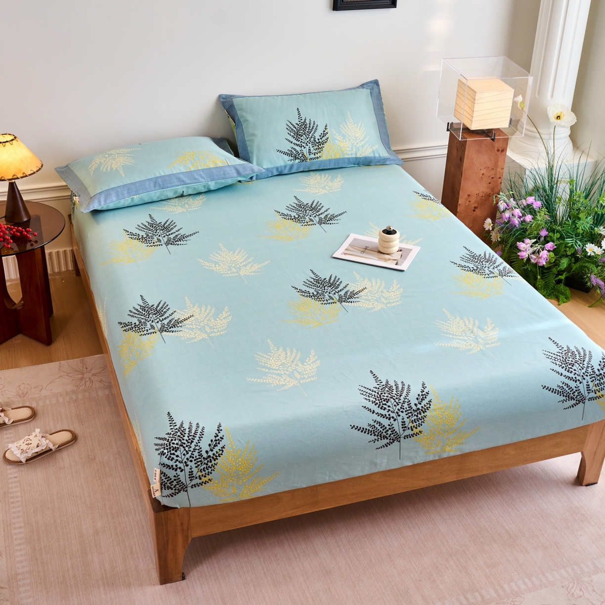 91家纺网 家纺一手货源 找家纺 春皖家纺 2026新款全棉老粗布工艺款单床笠床笠单件 轻舞