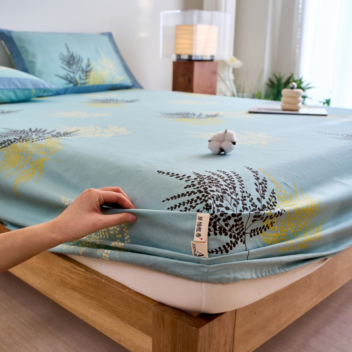 91家纺网 家纺一手货源 找家纺 春皖家纺 2026新款全棉老粗布工艺款单床笠床笠单件 轻舞