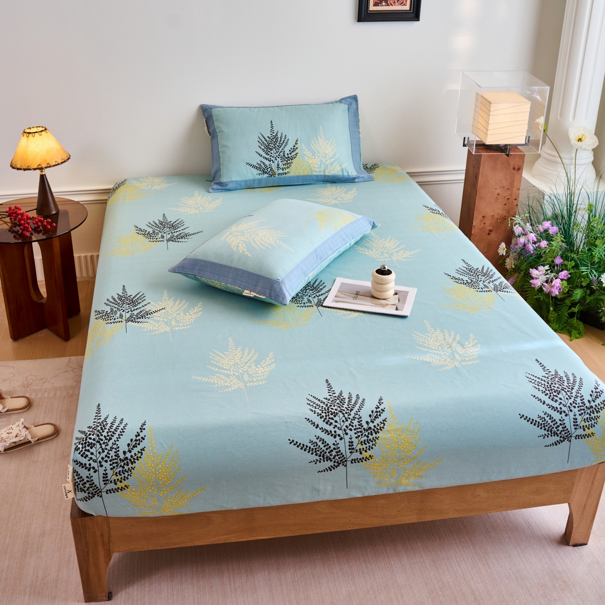 91家纺网 家纺一手货源 找家纺 春皖家纺 2026新款全棉老粗布工艺款单床笠床笠单件 轻舞