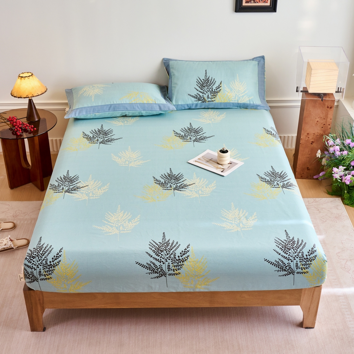 91家纺网 家纺一手货源 找家纺 春皖家纺 2026新款全棉老粗布工艺款单床笠床笠单件 轻舞