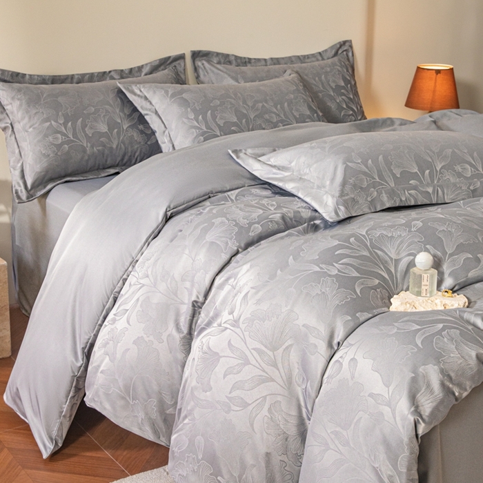 91家纺网 家纺一手货源 找家纺 （总）金牛座家纺 2026新款高克重贡缎提花亲肤棉四件套-情愫系列