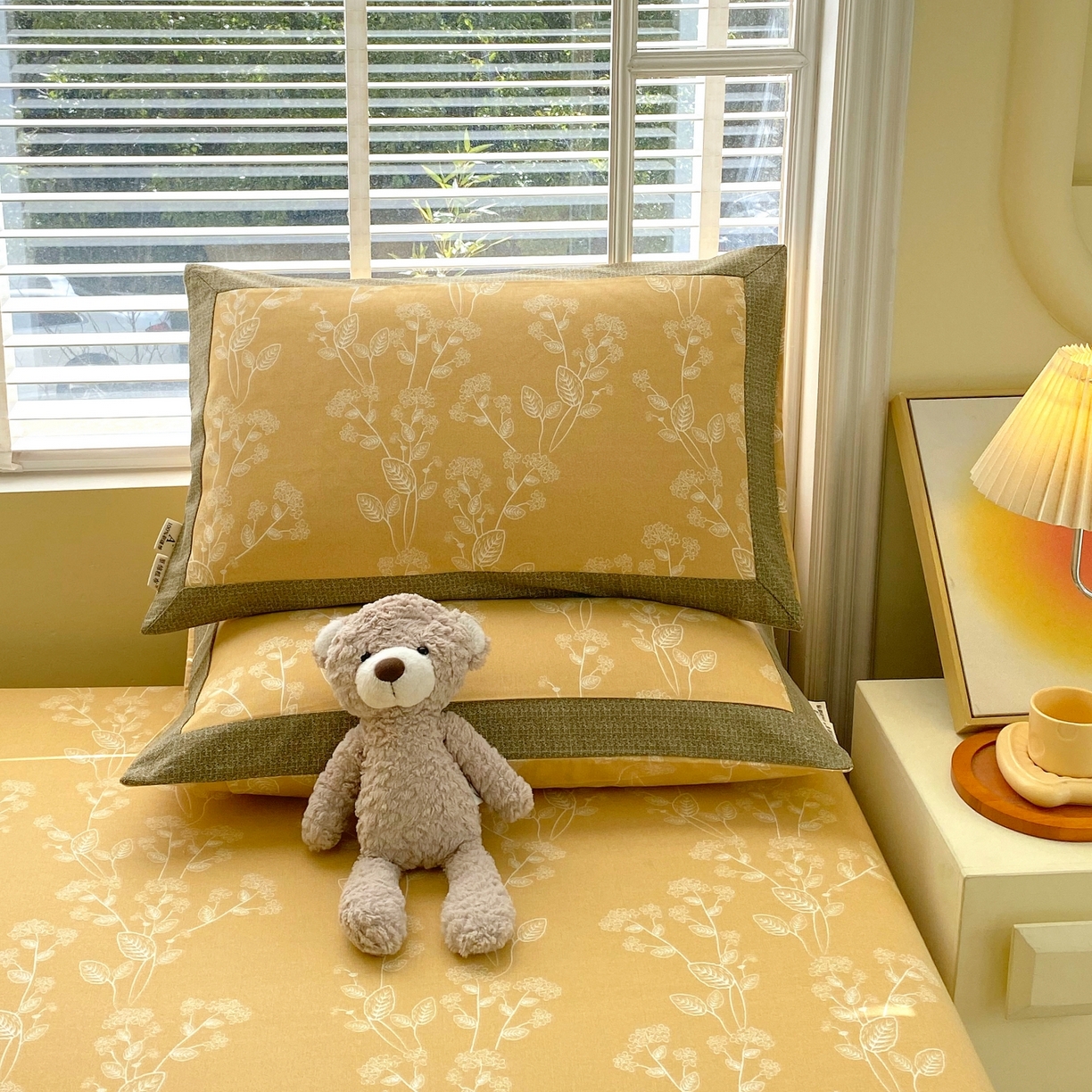 91家纺网 家纺一手货源 找家纺 春皖家纺 2026新款全棉老粗布工艺款单床笠床笠单件 如梦黄