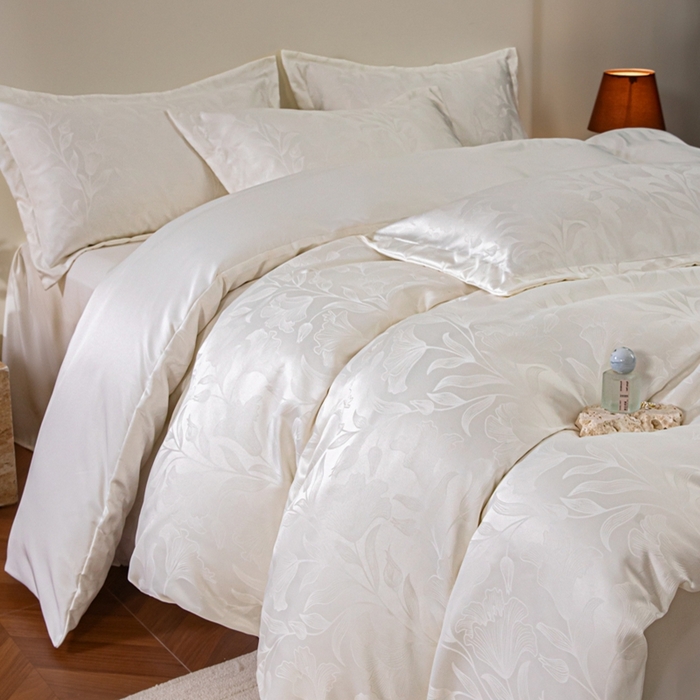 91家纺网 家纺一手货源 找家纺 （总）金牛座家纺 2026新款高克重贡缎提花亲肤棉四件套-情愫系列