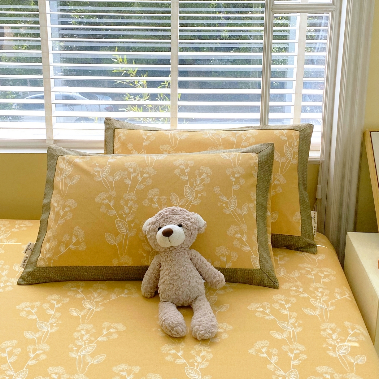 91家纺网 家纺一手货源 找家纺 春皖家纺 2026新款全棉老粗布工艺款单床笠床笠单件 如梦黄