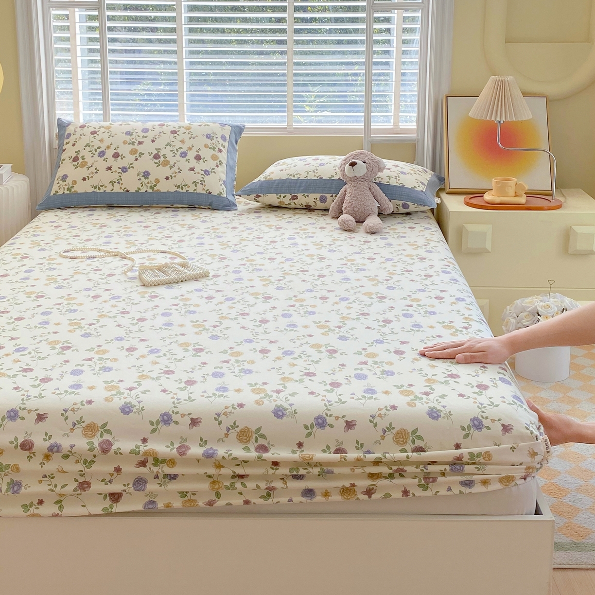 春皖家纺 2026新款全棉老粗布工艺款单床笠床笠单件 田园梦