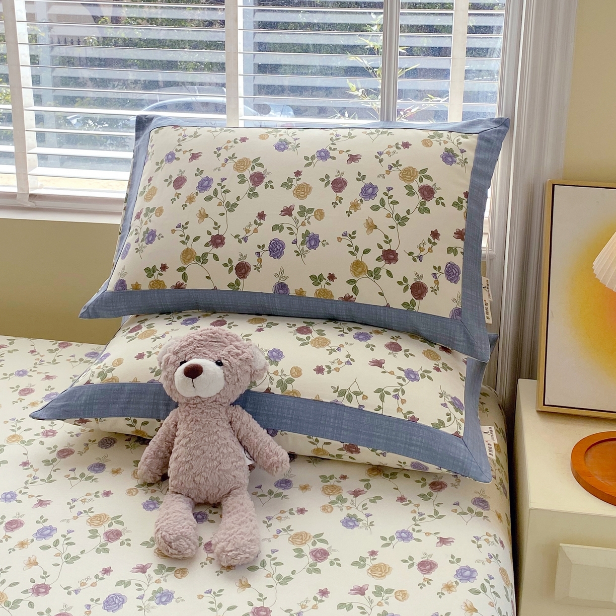 91家纺网 家纺一手货源 找家纺 春皖家纺 2026新款全棉老粗布工艺款单床笠床笠单件 田园梦