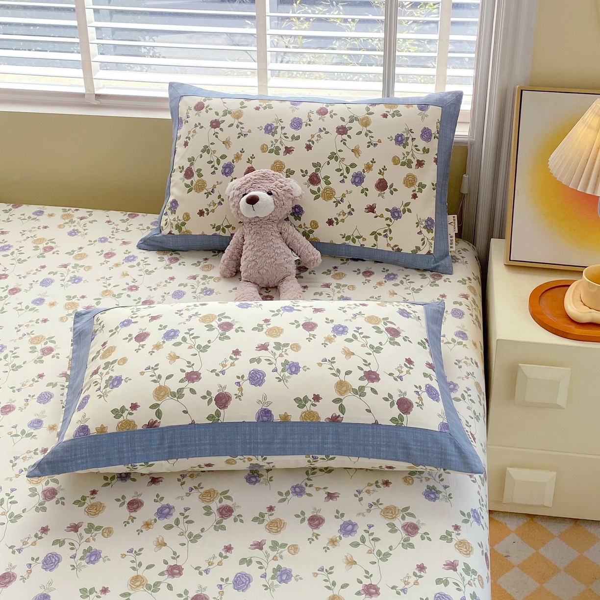 91家纺网 家纺一手货源 找家纺 春皖家纺 2026新款全棉老粗布工艺款单床笠床笠单件 田园梦