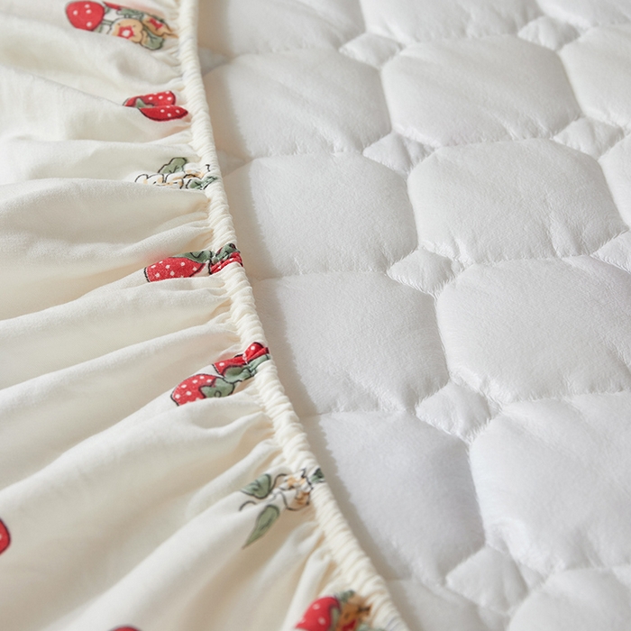 91家纺网 家纺一手货源 找家纺 舒居家纺 2026春夏新款夹棉防水印花单床笠 床笠单件 圆镜兔