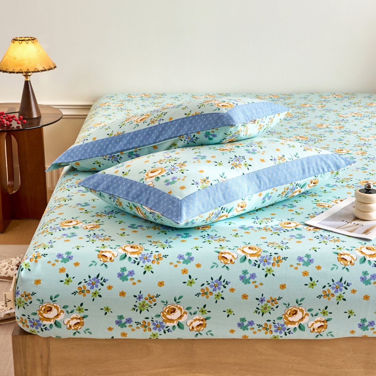 91家纺网 家纺一手货源 找家纺 春皖家纺 2026新款全棉老粗布工艺款单床笠床笠单件 绚烂