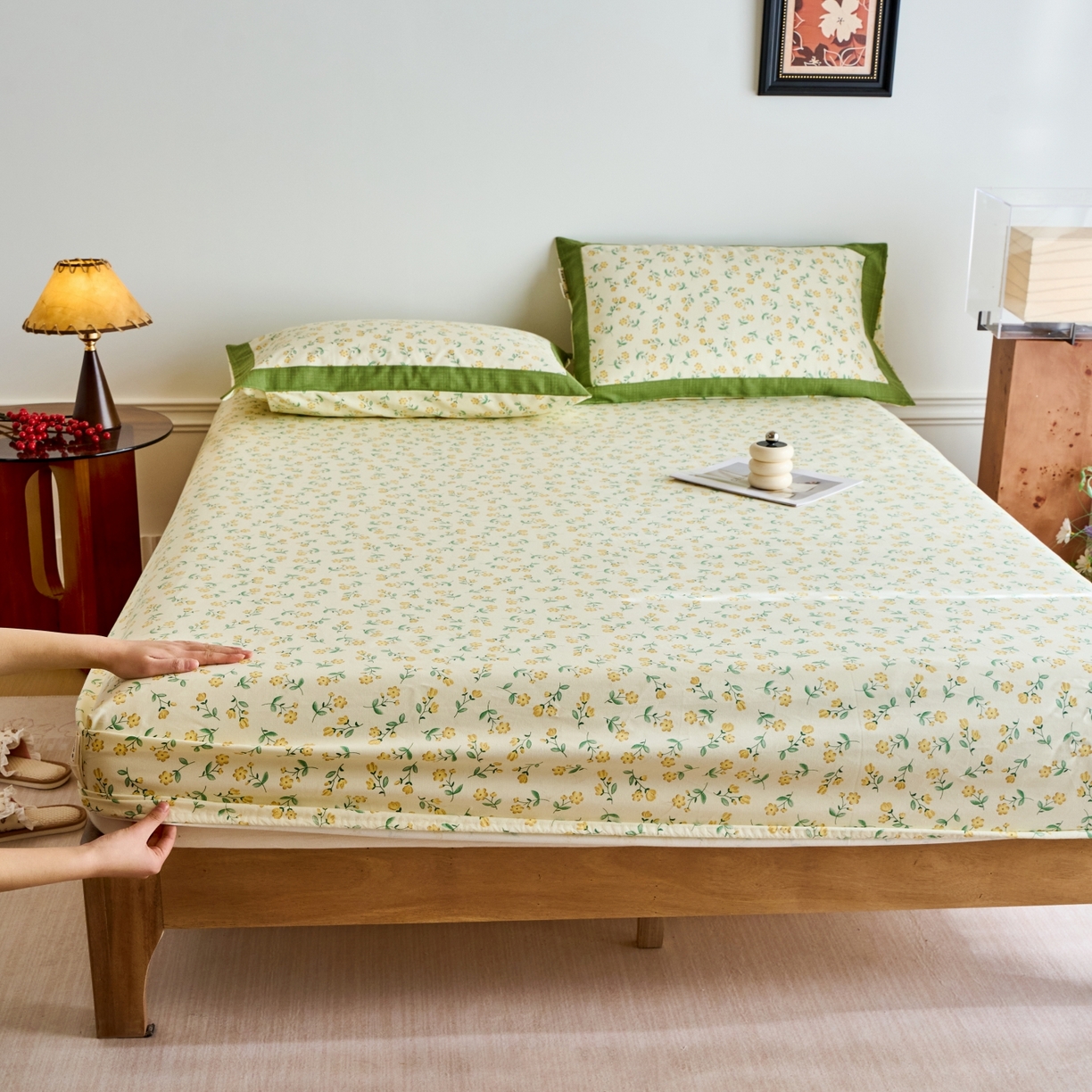 春皖家纺 2026新款全棉老粗布工艺款单床笠床笠单件 伊兰