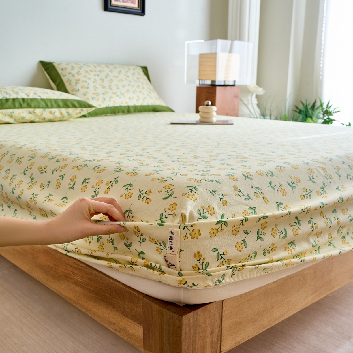 91家纺网 家纺一手货源 找家纺 春皖家纺 2026新款全棉老粗布工艺款单床笠床笠单件 伊兰