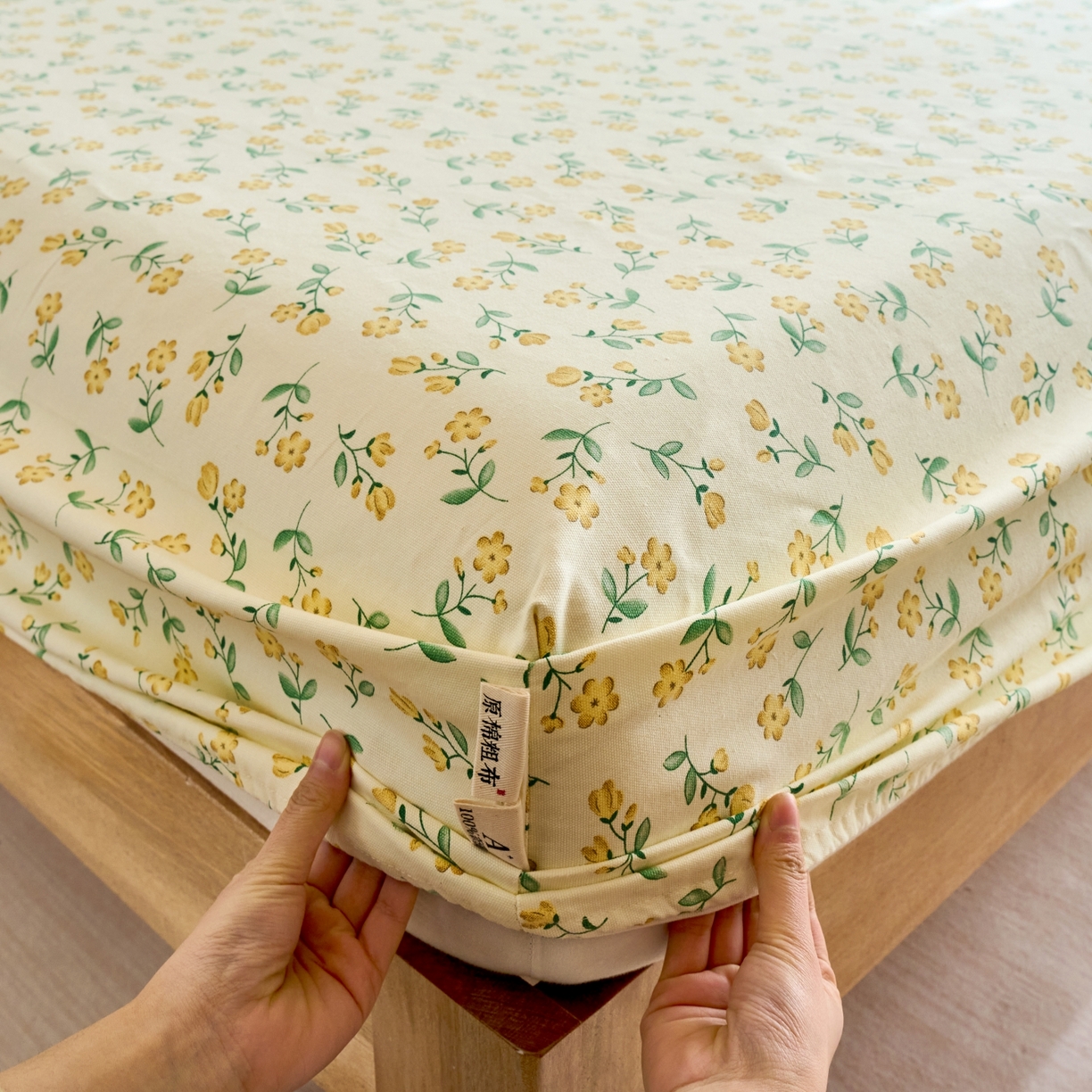 91家纺网 家纺一手货源 找家纺 春皖家纺 2026新款全棉老粗布工艺款单床笠床笠单件 伊兰