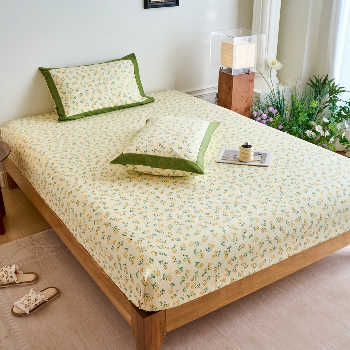 91家纺网 家纺一手货源 找家纺 春皖家纺 2026新款全棉老粗布工艺款单床笠床笠单件 伊兰