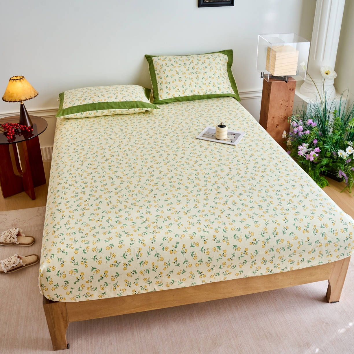 91家纺网 家纺一手货源 找家纺 春皖家纺 2026新款全棉老粗布工艺款单床笠床笠单件 伊兰