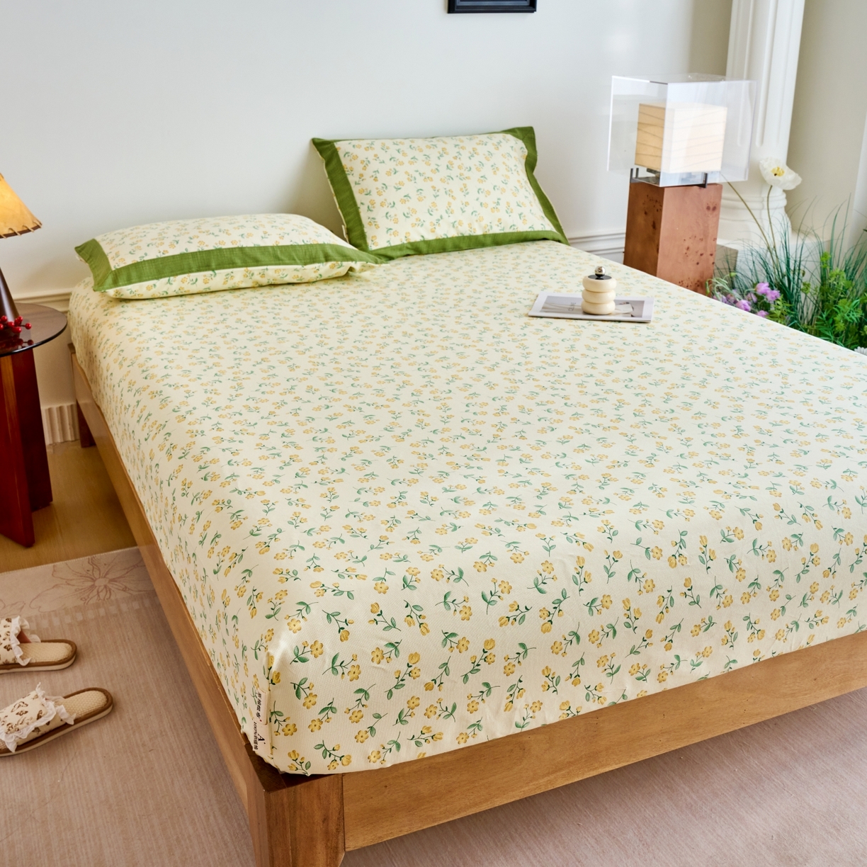 91家纺网 家纺一手货源 找家纺 春皖家纺 2026新款全棉老粗布工艺款单床笠床笠单件 伊兰