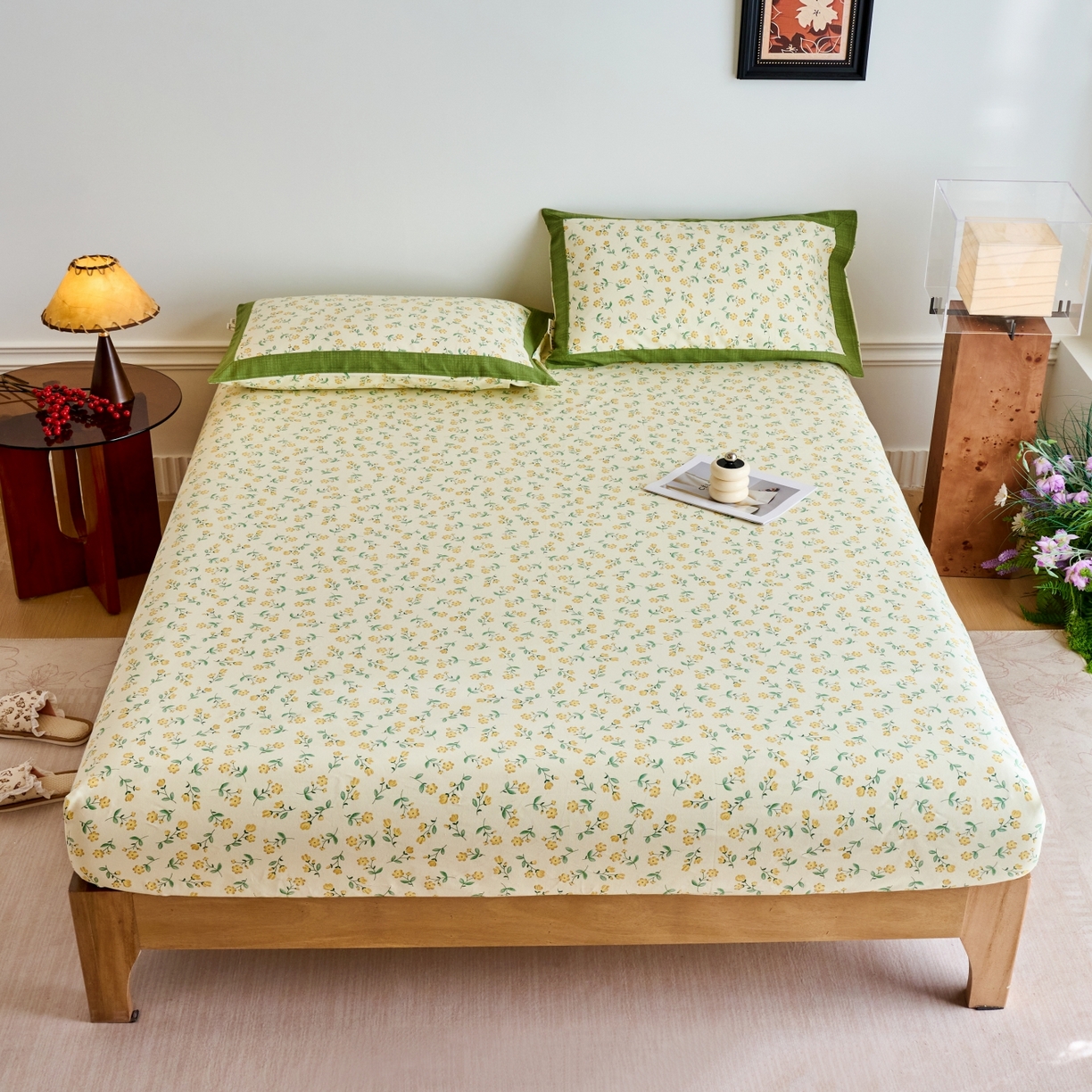 91家纺网 家纺一手货源 找家纺 春皖家纺 2026新款全棉老粗布工艺款单床笠床笠单件 伊兰