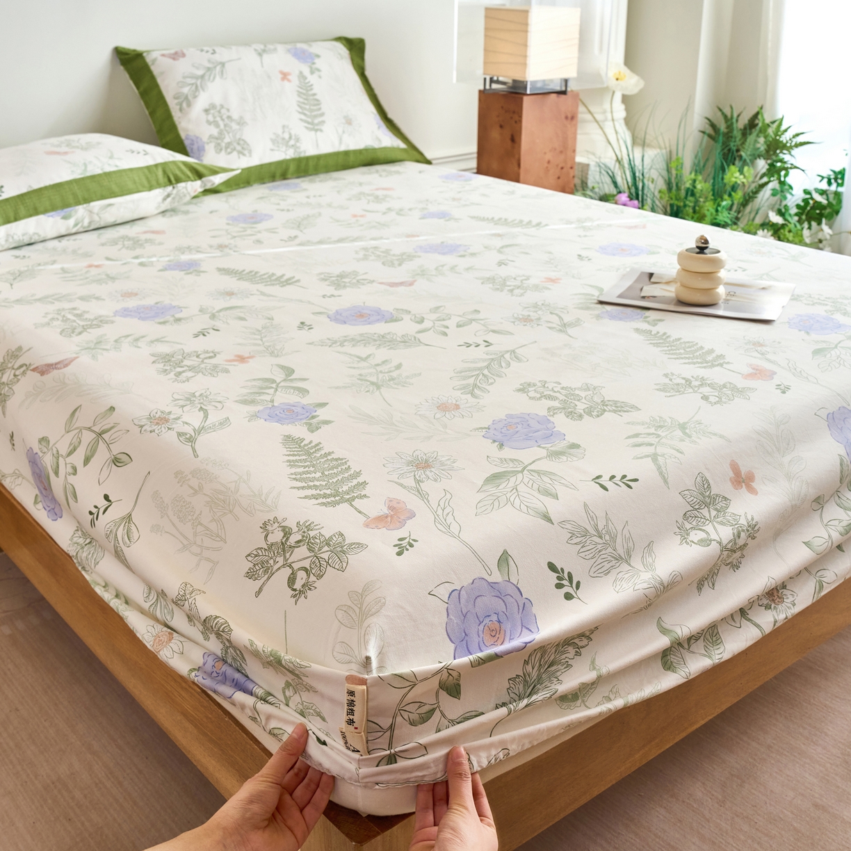 91家纺网 家纺一手货源 找家纺 春皖家纺 2026新款全棉老粗布工艺款单床笠床笠单件 逸云