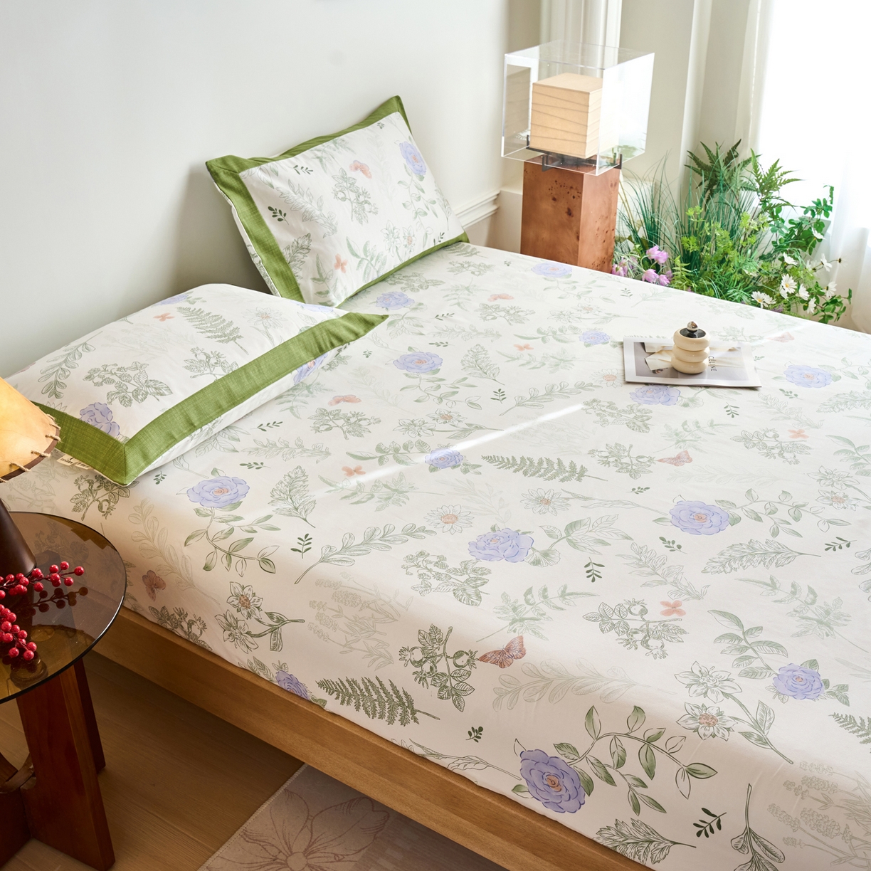 91家纺网 家纺一手货源 找家纺 春皖家纺 2026新款全棉老粗布工艺款单床笠床笠单件 逸云