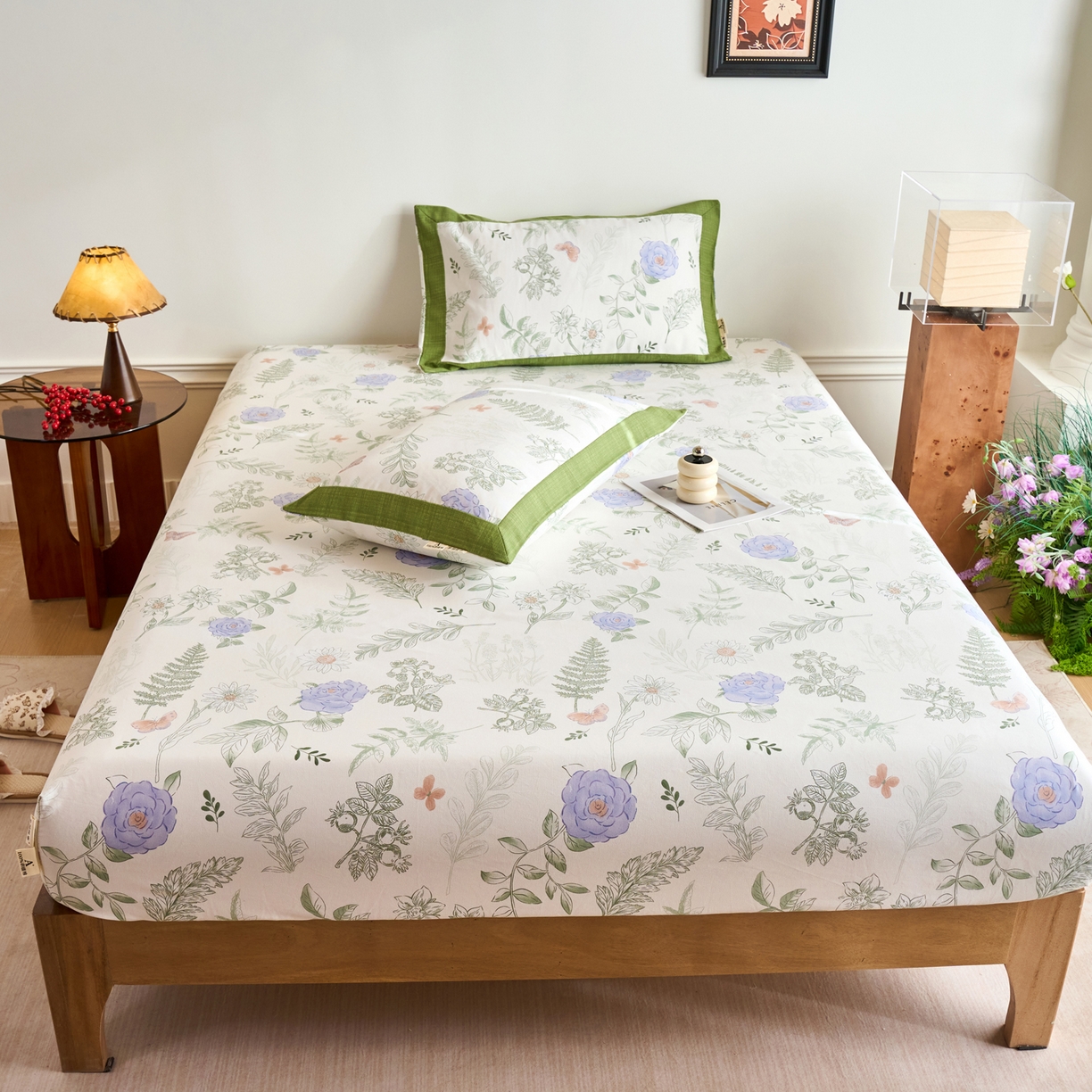 91家纺网 家纺一手货源 找家纺 春皖家纺 2026新款全棉老粗布工艺款单床笠床笠单件 逸云