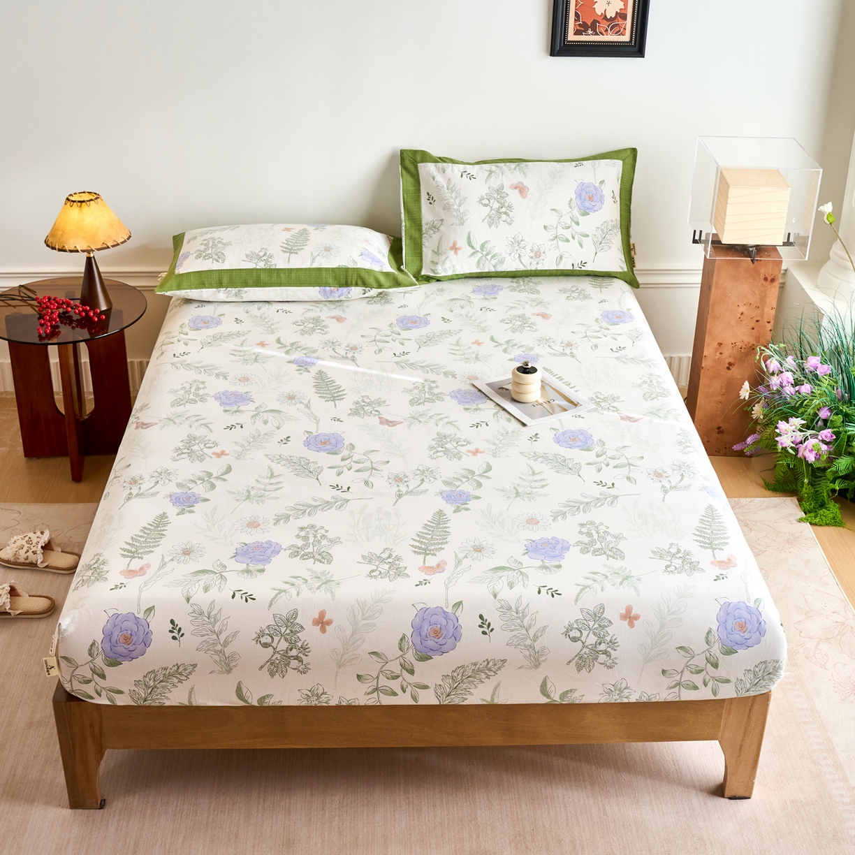 91家纺网 家纺一手货源 找家纺 春皖家纺 2026新款全棉老粗布工艺款单床笠床笠单件 逸云