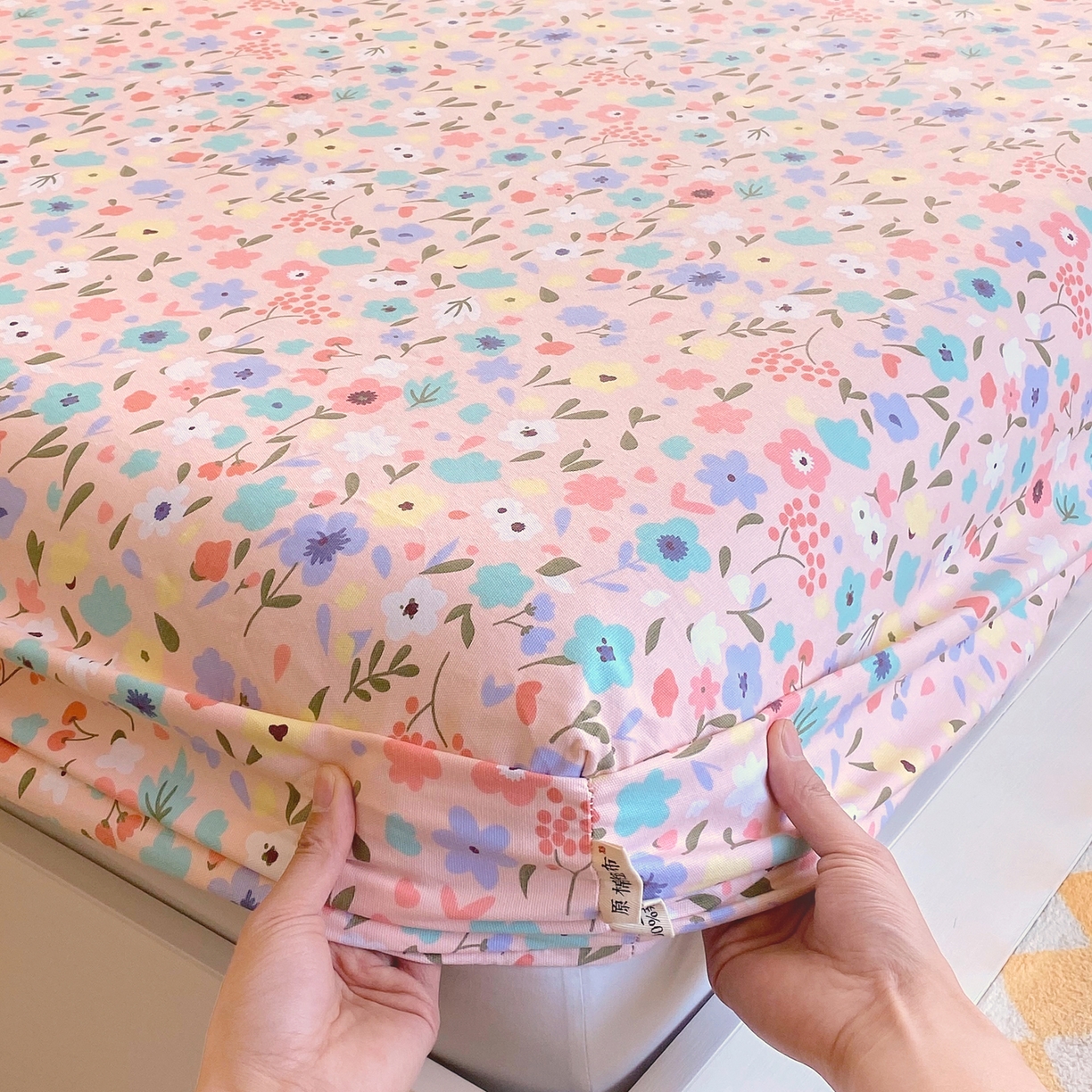 91家纺网 家纺一手货源 找家纺 春皖家纺 2026新款全棉老粗布工艺款单床笠床笠单件 织梦