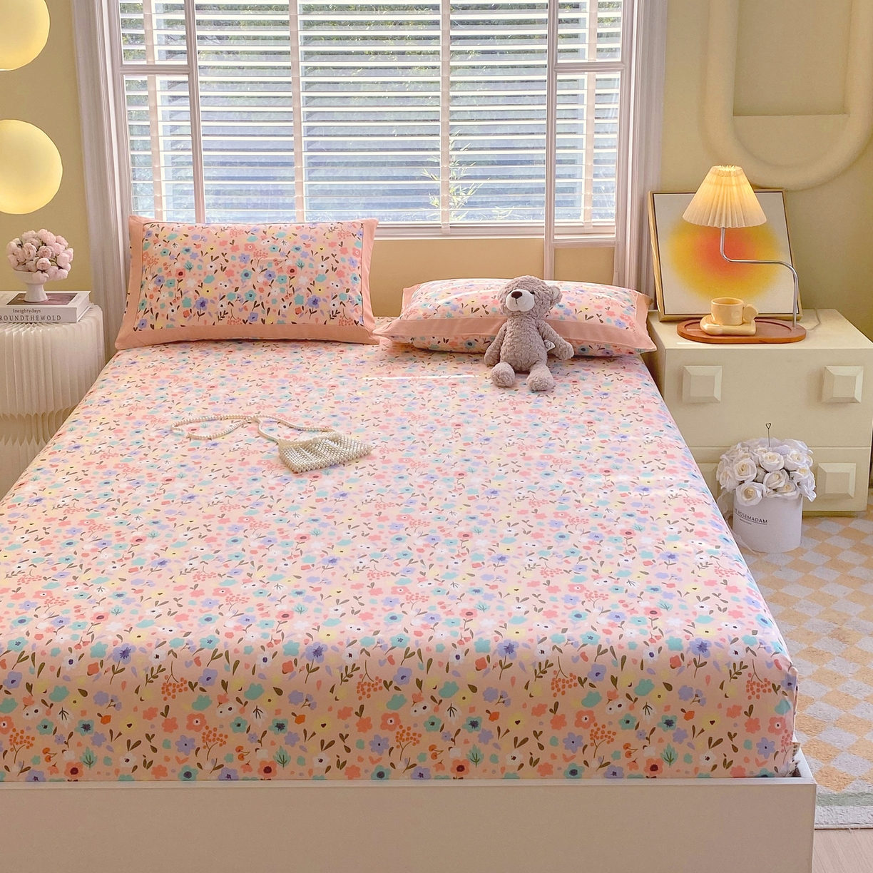 91家纺网 家纺一手货源 找家纺 春皖家纺 2026新款全棉老粗布工艺款单床笠床笠单件 织梦