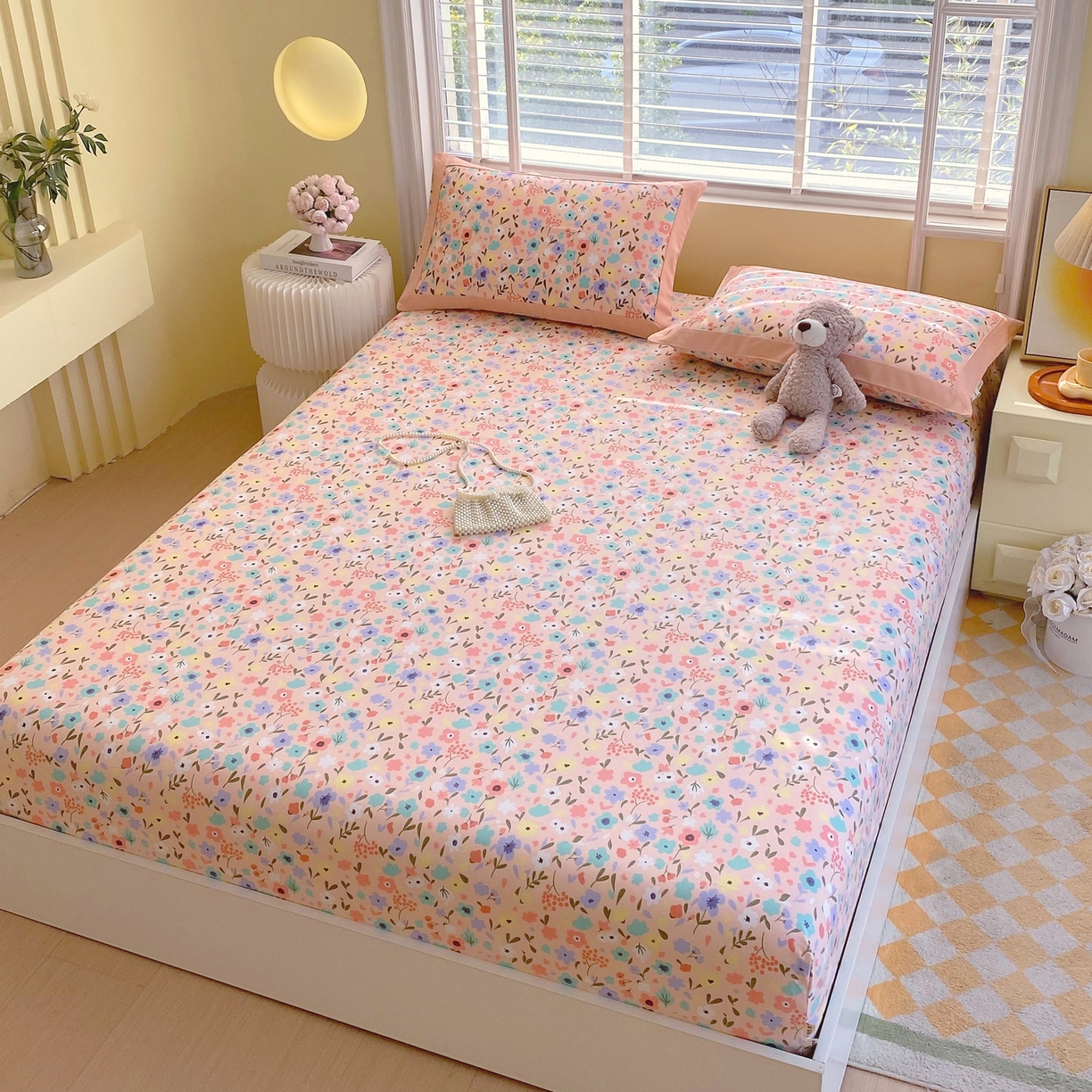 91家纺网 家纺一手货源 找家纺 春皖家纺 2026新款全棉老粗布工艺款单床笠床笠单件 织梦