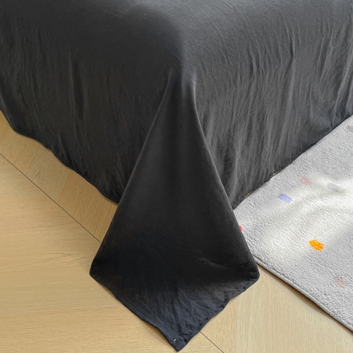 91家纺网 家纺一手货源 找家纺 花伞家居 2026新款ins毛球波点软软糯糯古法水洗棉加厚四件套含买家秀 毛球波点-白