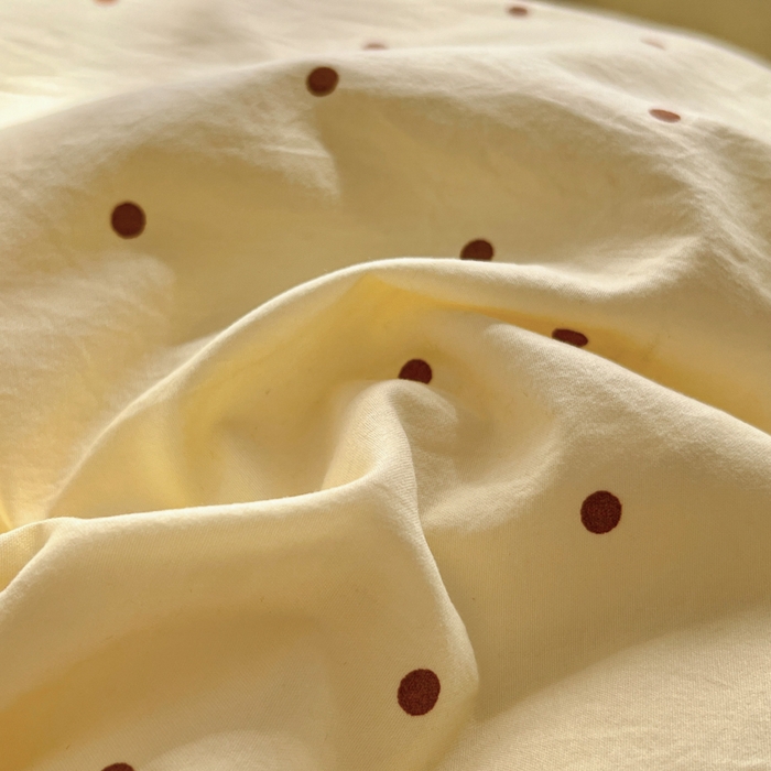 91家纺网 家纺一手货源 找家纺 花伞家居 2026新款ins毛球波点软软糯糯古法水洗棉加厚四件套含买家秀 毛球波点-黄