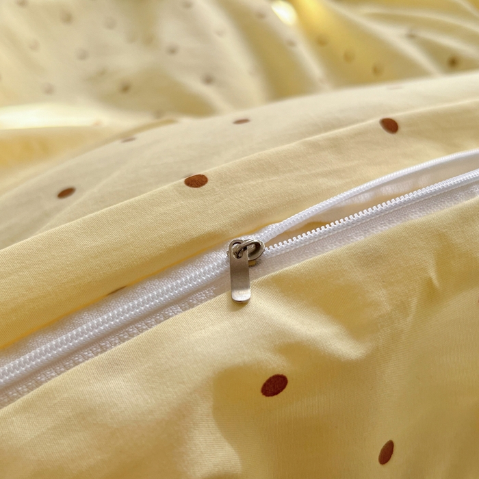 91家纺网 家纺一手货源 找家纺 花伞家居 2026新款ins毛球波点软软糯糯古法水洗棉加厚四件套含买家秀 毛球波点-黄