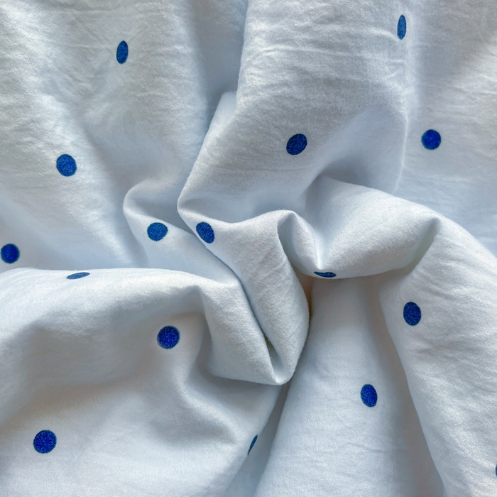 91家纺网 家纺一手货源 找家纺 花伞家居 2026新款ins毛球波点软软糯糯古法水洗棉加厚四件套含买家秀 毛球波点-蓝