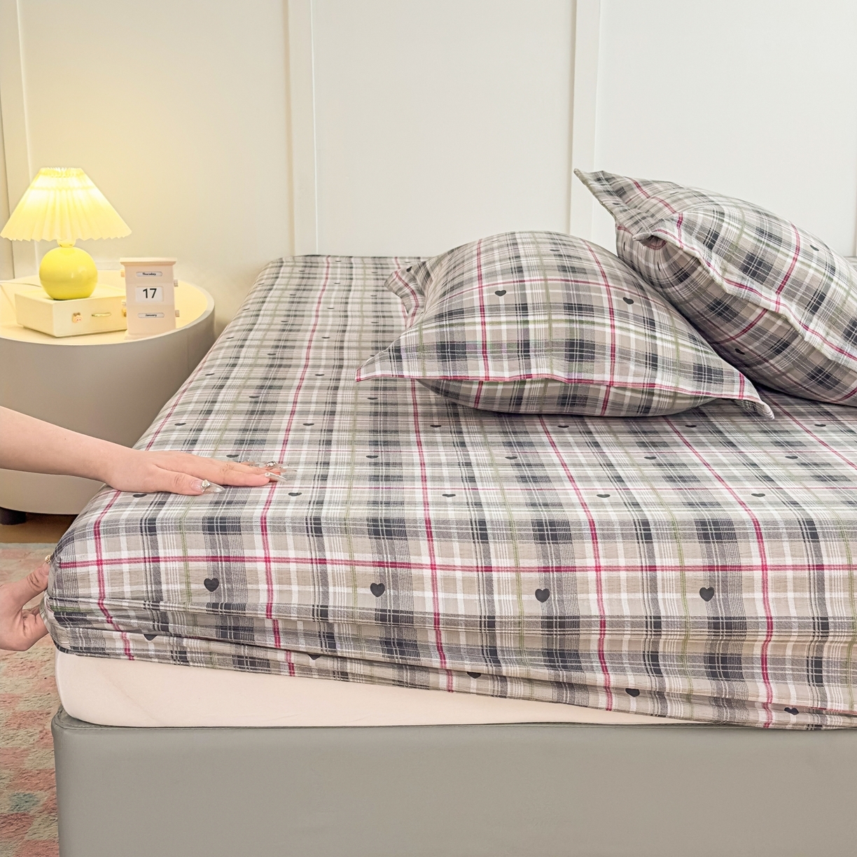 91家纺网 家纺一手货源 找家纺 （总）默忆 2026春夏新款a类泡芙双层纱床笠印花卡通全包围床垫保护套单床笠 床笠单件