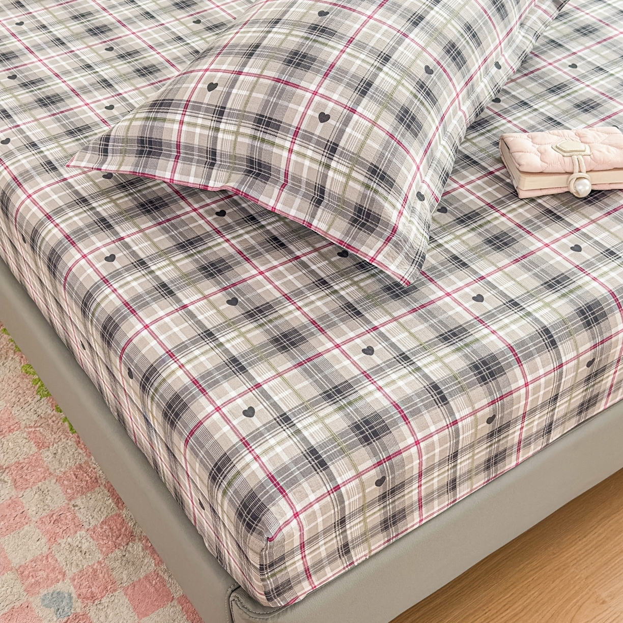 91家纺网 家纺一手货源 找家纺 （总）默忆 2026春夏新款a类泡芙双层纱床笠印花卡通全包围床垫保护套单床笠 床笠单件